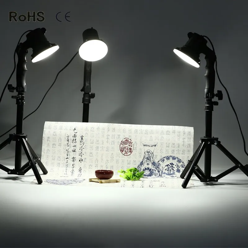 SH LED Lamp Photography Studio Light Bulb Portrait Soft Box Fill Light Bulb with 37CM Light Stand Tripod Photo Studio