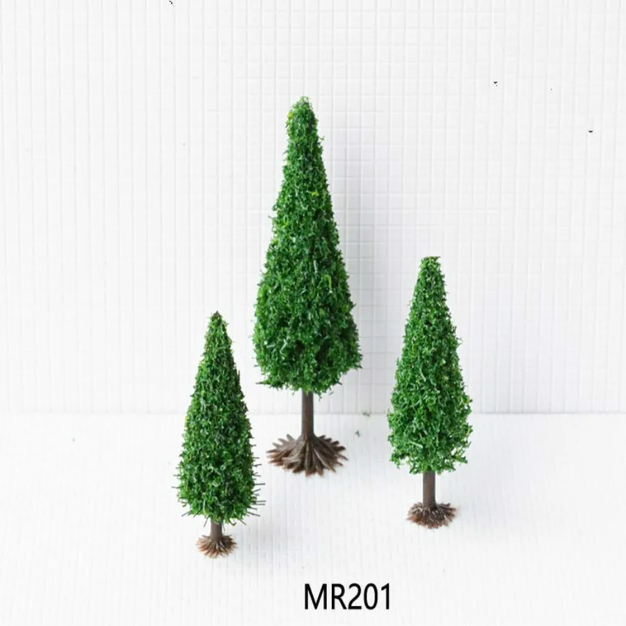 50PCS/LOT Ho Model Train Layout 80mm Iron Wire Model Tower Pine Tree Miniature Model Scale Tree