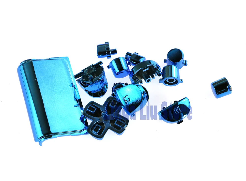 ChengChengDianWan 2 مجموعات/وحدة أزرار كروم ملونة مجموعة أزرار كاملة لوحدة تحكم بلاي ستيشن 4 PS4 #5