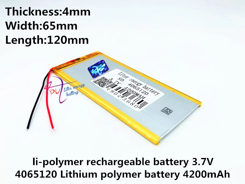 Polymer battery 4200 mah 3.7V 4065120 smart home MP3 speakers Li-ion battery for dvr,GPS,mp3,mp4,cell phone,speak