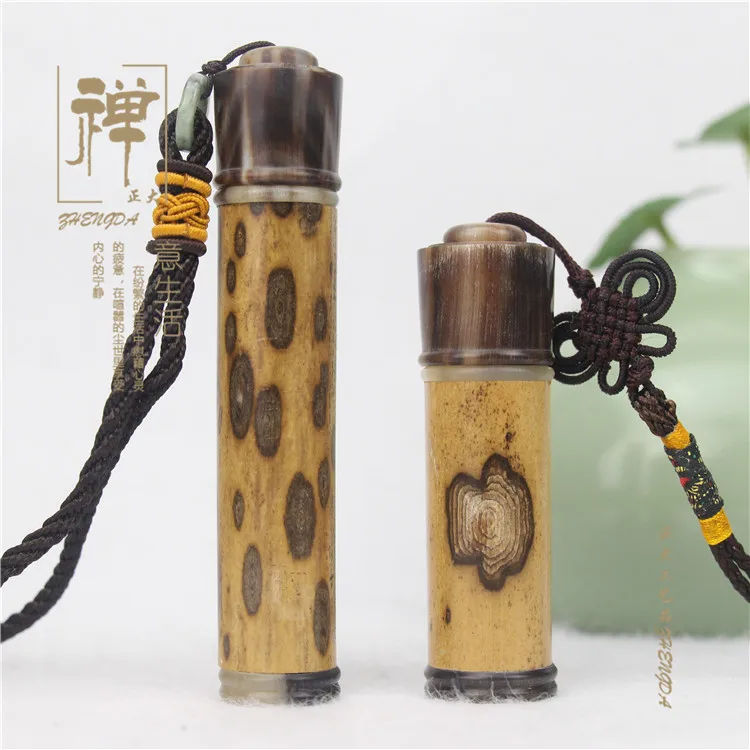 The play retro bamboo parquet bamboo Merlot powder horn snuff bottle tube sachets of tobacco barrel incense tube wholesale