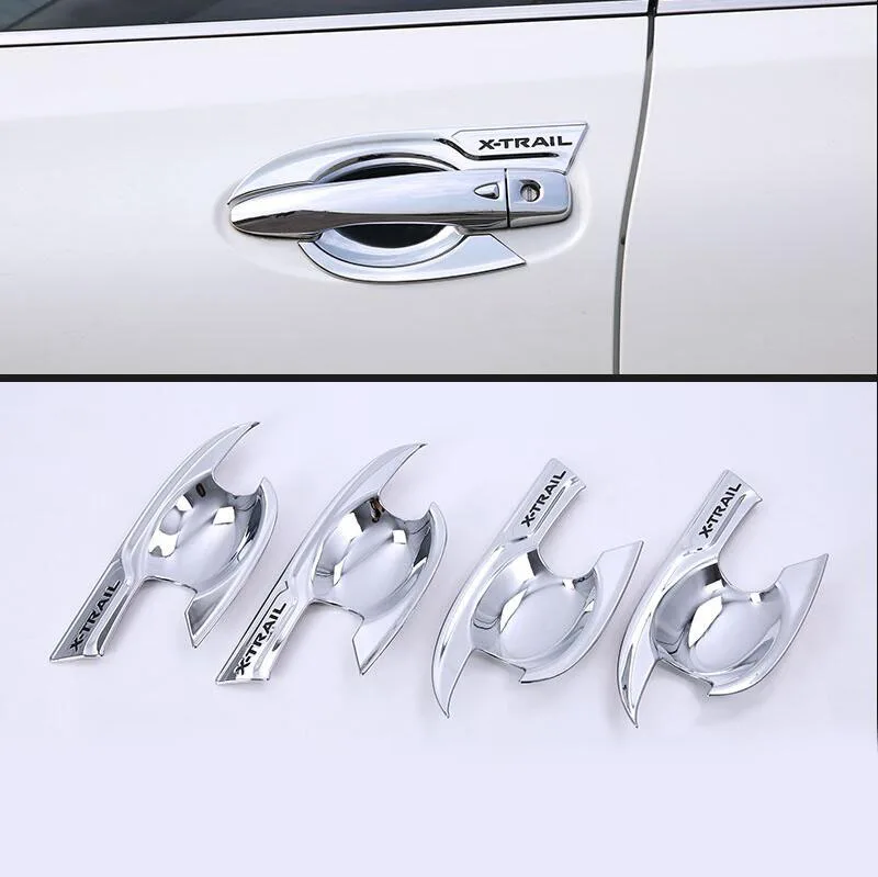 ABS Chrome Car Door Handle Cover Bowl Trim Styling Accessories Fit For Nissan X-trail T32 2014 2015 2016 2017 2018 2019