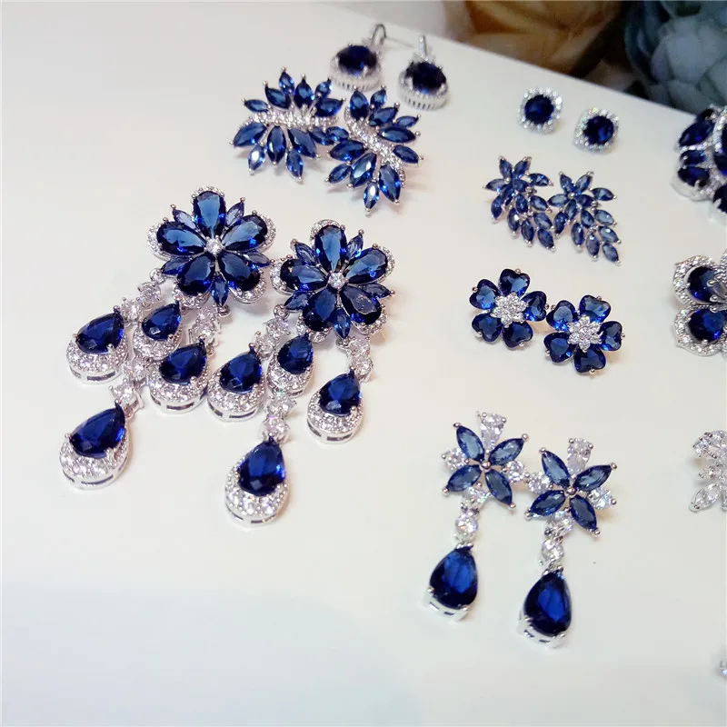 

Винтажные серьги-капли для женщин, стерлинговое искусство S925, искусственный сапфир, драгоценный камень, темперамент, роскошные ювелирные изделия, подвески Mujer