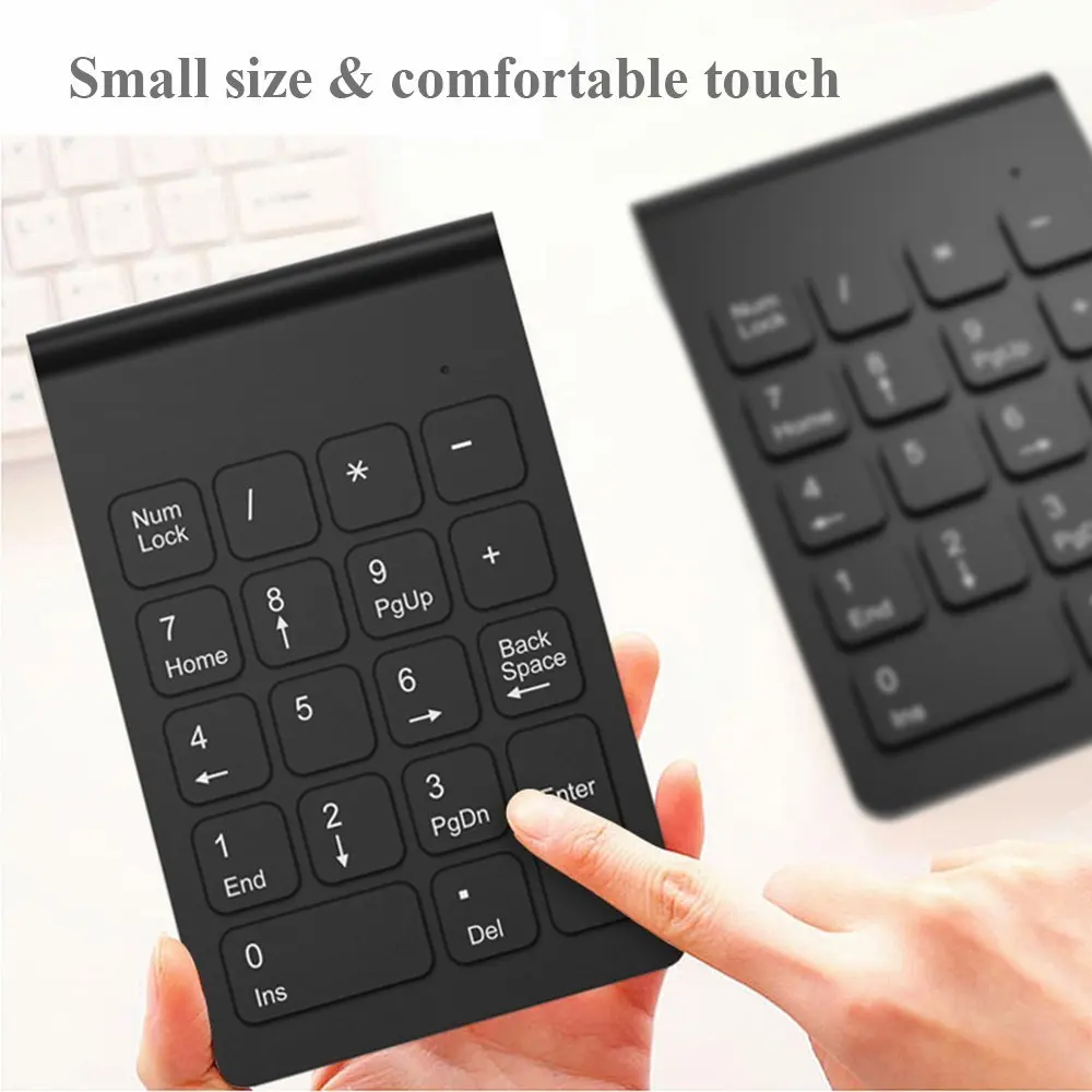 AVATTO Small-size 2.4GHz Wireless Numeric Keypad Numpad 18 Keys Digital Keyboard for Accounting Teller Laptop Notebook Tablets