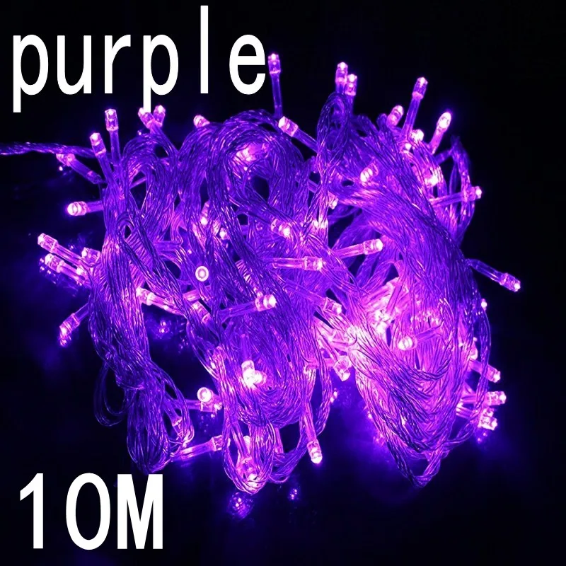 Purple 10M 100 LED Christmas Garland Wire LED String Lamp Fairy lights For Indoor New Year Xmas Wedding Decoration