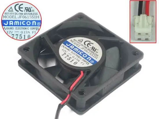 

Jamicon JF0615S1H DC 12V 0.17A 60x60x15mm 2-wire Server Square Fan