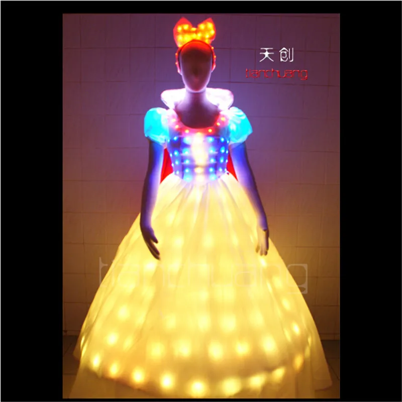 TC-55 Singer wedding dress show cloth programmable full color LED colorful costumes party RGB skirt ballroom dance performance