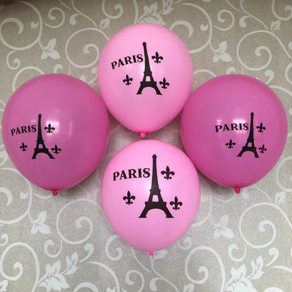 12 Pink Paris Eifel Tower Balloons I Love Paris Theme Sweet 16 Birth Princess 7th 13th Birthday party Baby Shower Decorations