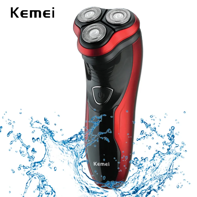 Kemei Electric Shaver Face Care Washable Beard Razor Men Shaver 3D Shaving Machine Rechargeable Trimmer