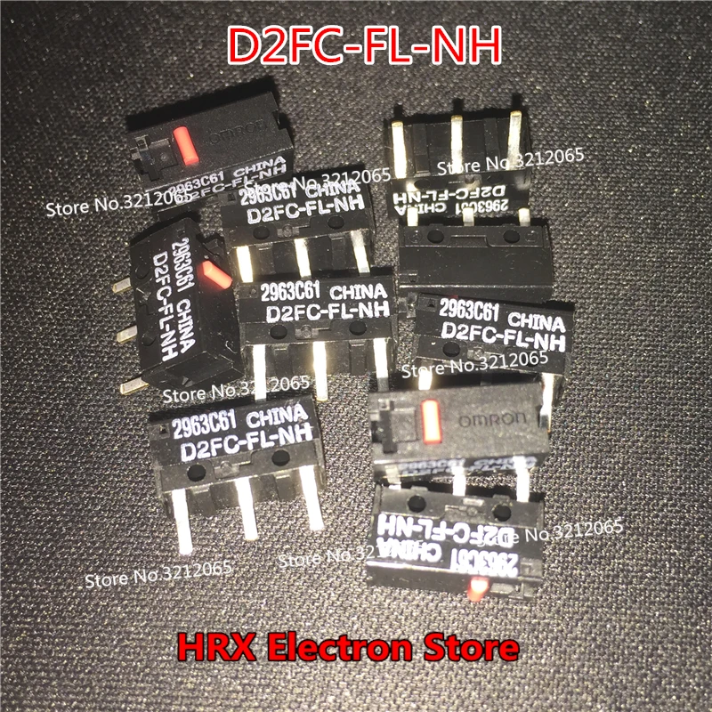 New Original Mouse Micro Switch D2FC-FL-NH D2F-5 Button 3PIN 10PCS/LOT