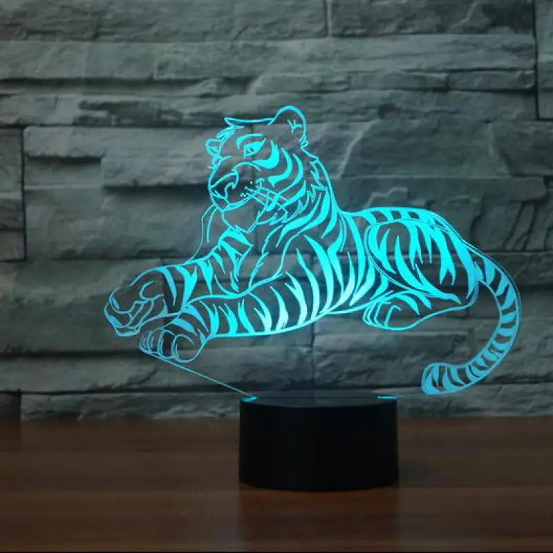 

Tiger 3d Night Light 7 Color Changing Remote Touch Switch Usb 3d Table Lamp Visual Light For Kids Luminaria Led Nightlight