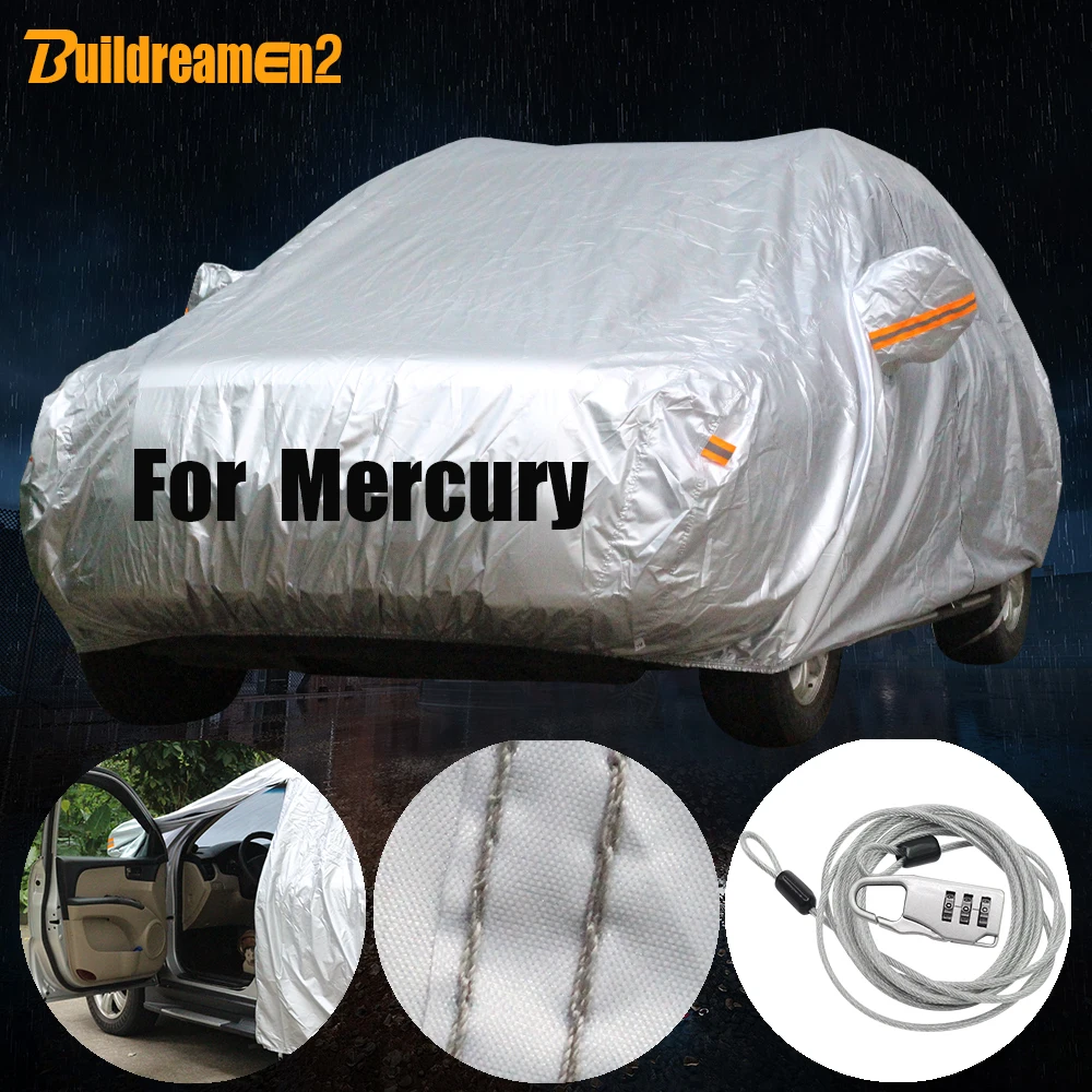 Buildreamen2 Outdoor Car Cover Sun Snow Rain Protection Cover Waterproof For Mercury Tracer Mystique Cougar Milan Sable Mariner