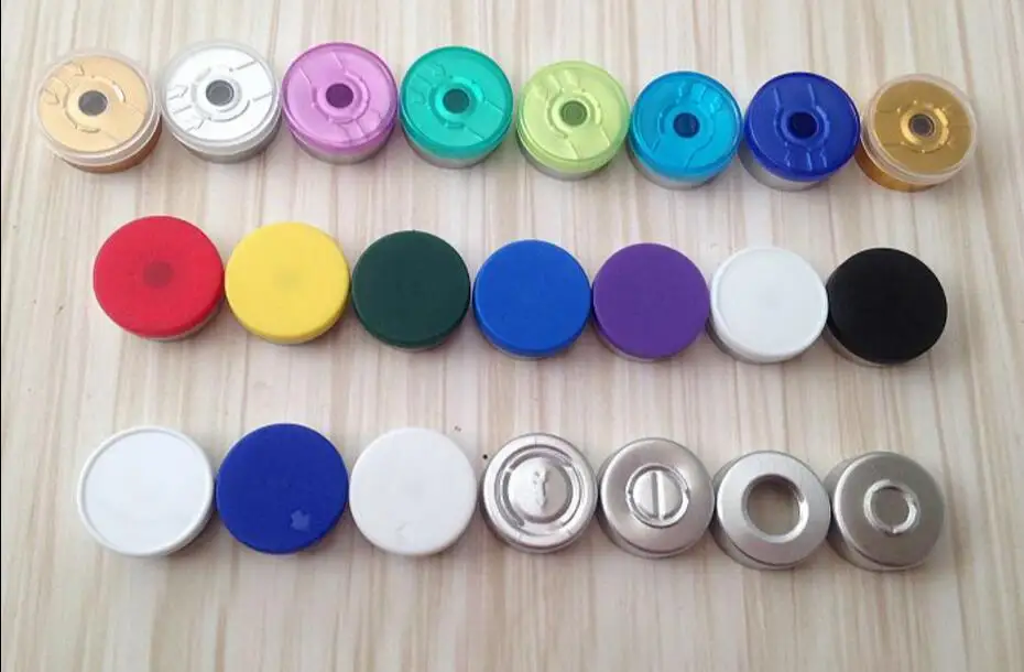 200 szt. 20mm aluminiowo-plastikowa czapka szklane etui fiolka zakrętka do butelki uszczelnione zakrętki odrywają opcje kolorów