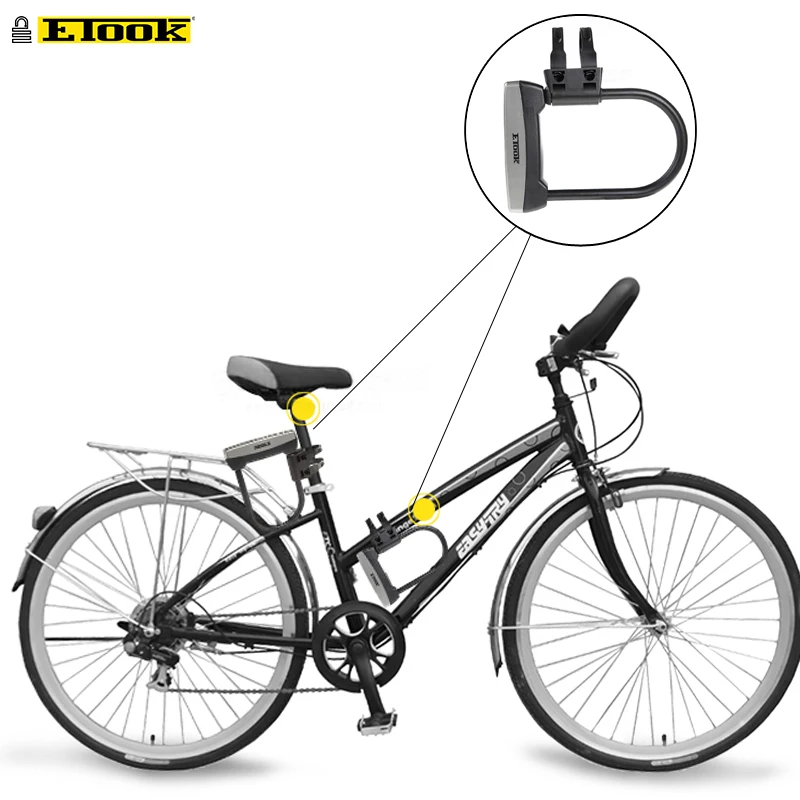 Etook U-lock Bike Lock Anti-theft Steel Electric Bicycle Scooter Convenient Lock Frame Bicycle Accessories ET110