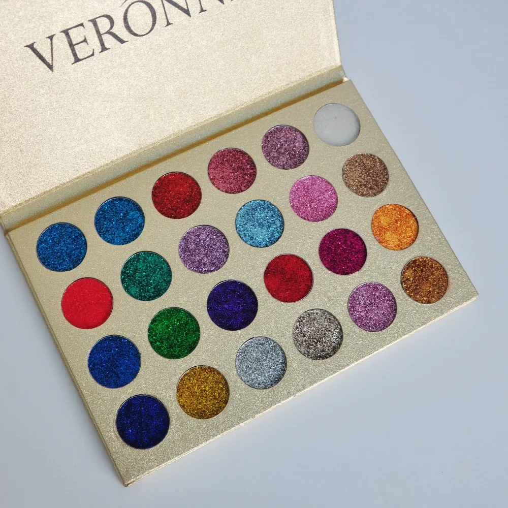 Lange-anhaltende VERONNI lidschatten palette glitter gedrückt pulver 24 farben einfach zu tragen erstaunlichen augen kosmetik 3 teile/los