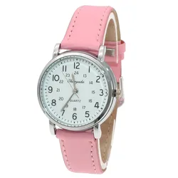 Montre à quartz de dessin animé en cuir étanche pour filles, belle montre-bracelet pour dames, marque de mode, U63J, 03