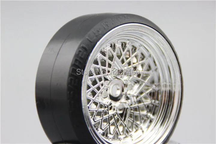 

Pre-Glued 4pcs RC CS-R Drift Tires Tyre Wheel ClassicC 6mm offset (Chrome) With Silencing Sponge For 1/10 drift