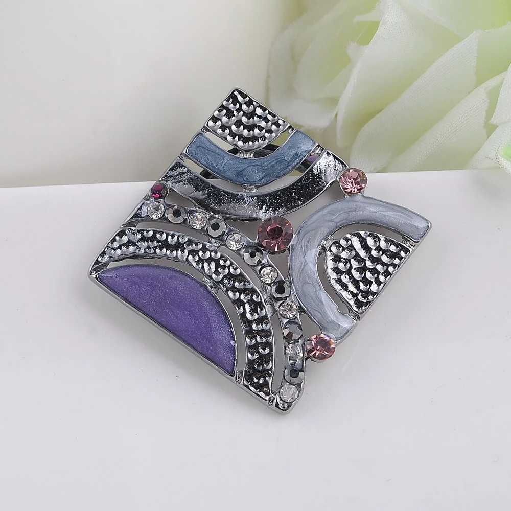 Multi Color Square Alloy Enamel Pendant Necklace Factory Direct Free Shipping