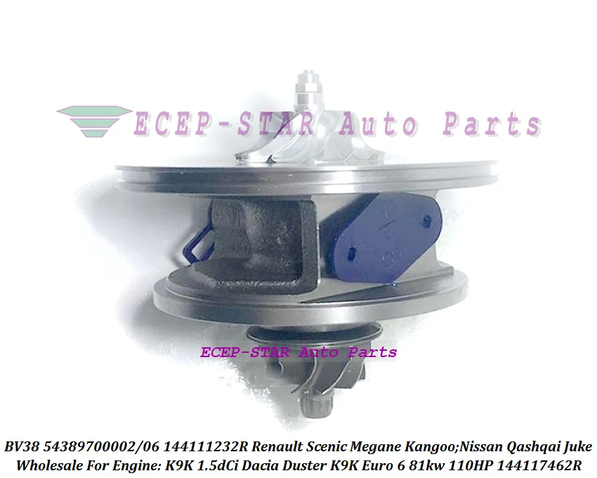 

Turbo CHRA Cartridge Core BV38 54389700006 54389880006 144117462R 144114825R 1441100Q0L For Dacia Duster K9K Euro 6 81kw 110HP