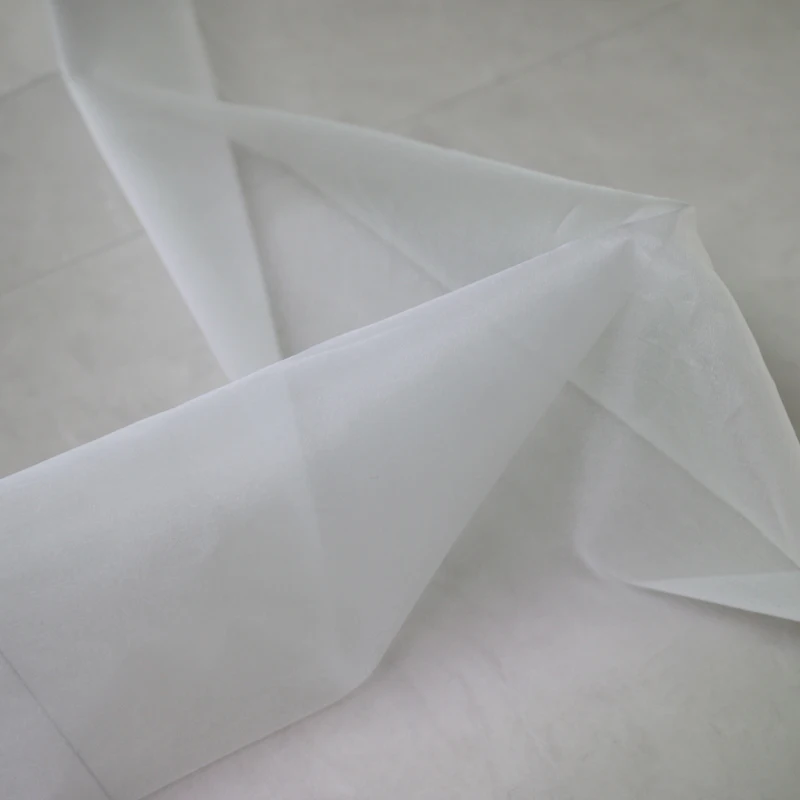 Natürliches weißes Tecido-Messgerät aus 100 % Maulbeerseide und Organza-Gaze – Detail 5