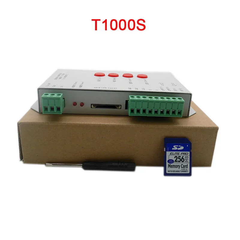 T1000S 2048 Pixels DMX 512 Controller SD Card WS2801 WS2811 WS2812B LPD6803 LED Strip DC5V 12V 24V RGB full color Controller