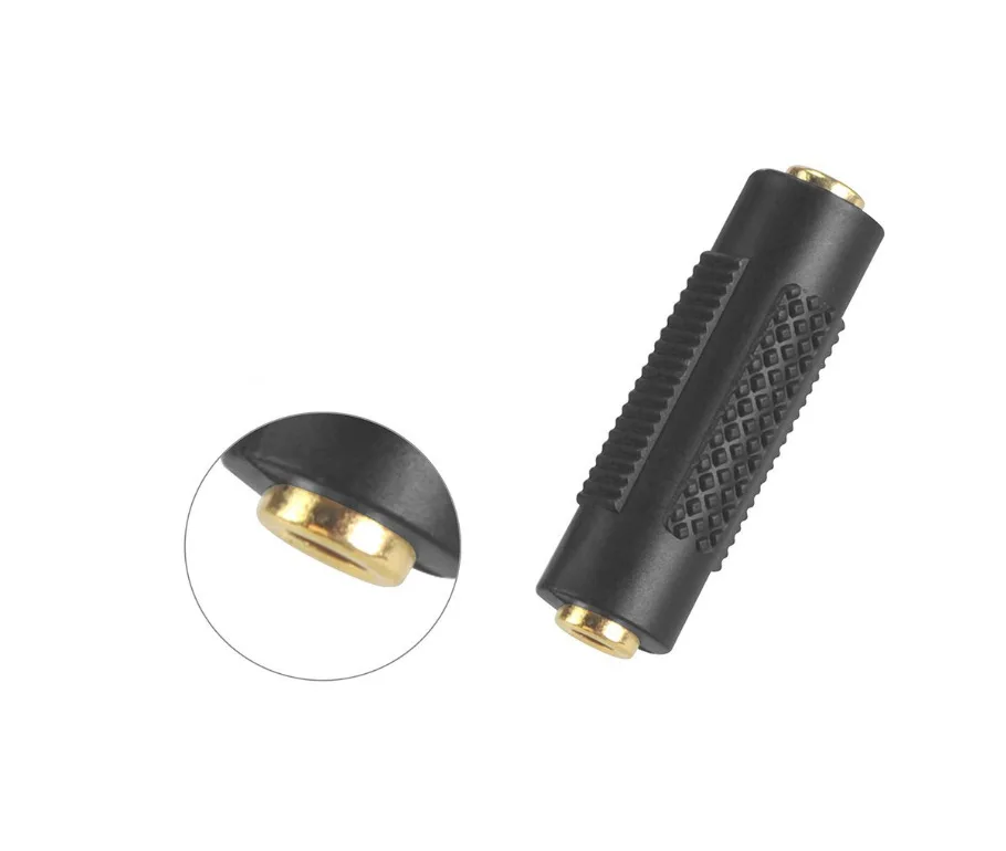 

100PCS Female To Female Connector Stereo Adapter 1/8 Inches 1/8'' 3.5mm stereo Gold Plated Jack Plug Audio Connector
