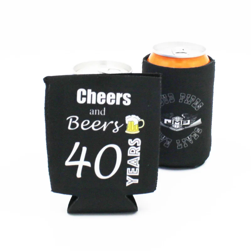 

50 Pieces Foldable Beer Can Cooler Sleeve Wedding Party Decoration Custom Your Logo Cheap Bottle Cozy Beer Can Holder Gift