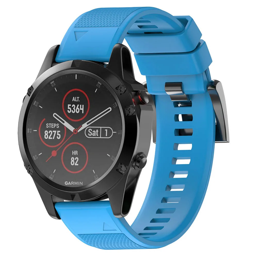 JKER Silicone 26mm 22mm Quick Release Watchband Wriststrap for Garmin Fenix 5X 5 Plus 3 3HR S60 Watch Easyfit Watch Wrist Band