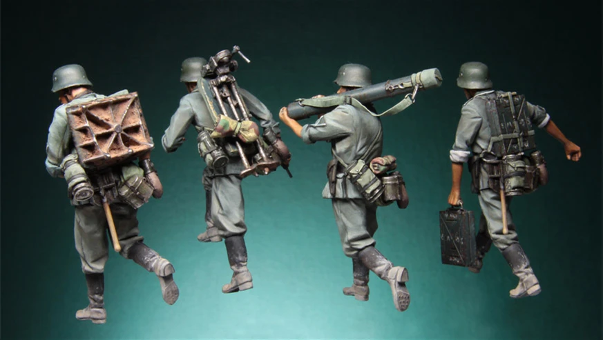 Kit de modèle de figurine en résine, Mortier Crew, Diorama, Non assemblé, Non peint, Top, 8 cm, 1/35