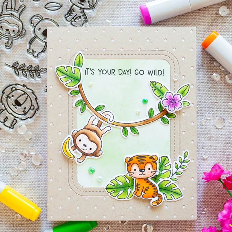 

Lion Tiger Clear Silicone Stamp DIY Scrapbooking Card Album Making Background Craft Handmade Decoration Template