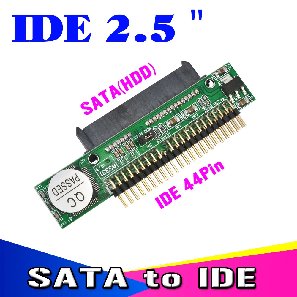 Kebidu Sata to IDE 2.5 Sata Female to 2.5 inch IDE Male 44 pin port 1.5Gbs Support  ATA 133 100 HDD CD DVD Adapter