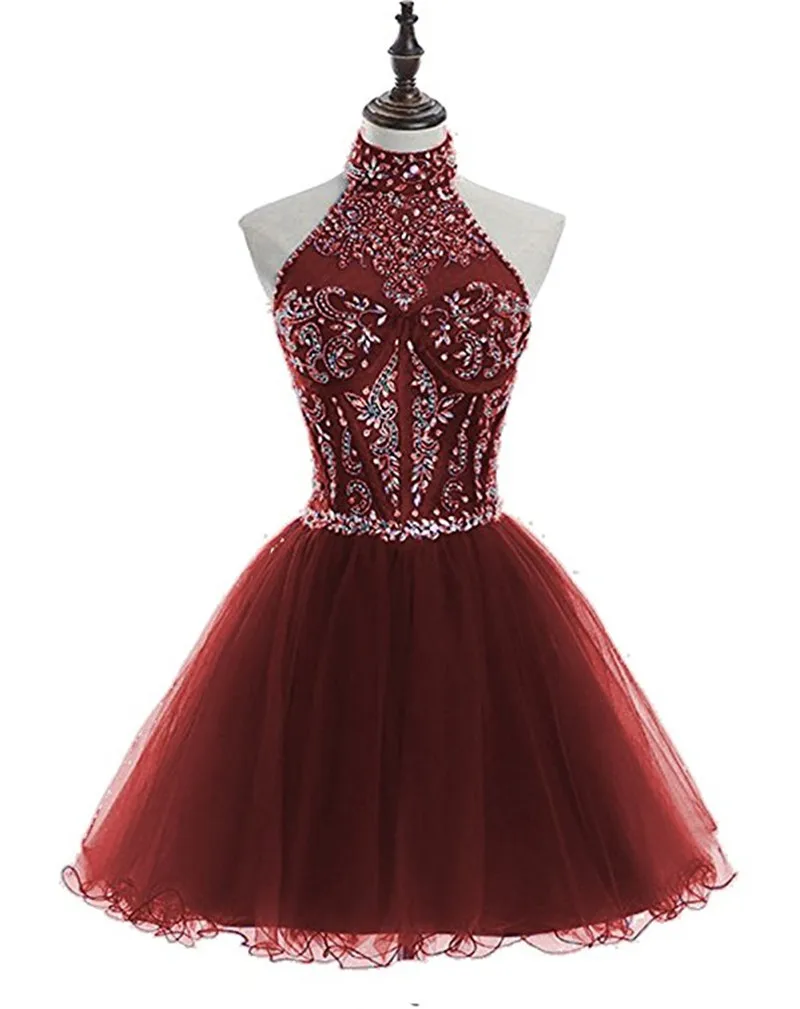 Boêmia 2021 vestido de festa de formatura sem costas de lantejoulas vestido curto com miçangas