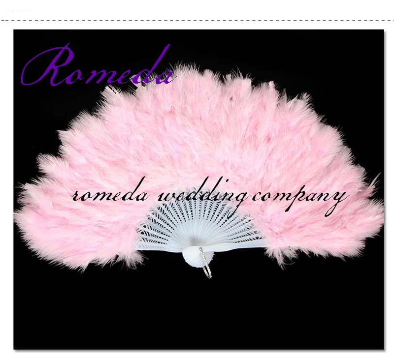 

50pcs /LOT cheap price Beautiful feather fan for dance props, feather folding fan,Wedding Hand Fancy Dress Costume in 7 colours