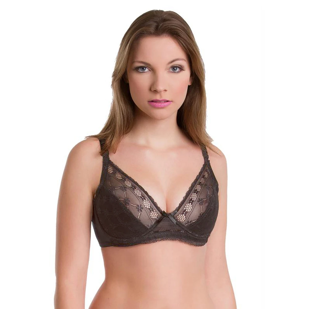 5Colors Sexy Lace Unlined Bra Breathable Fashion Lighly Underwire Strappy Underwear Women 36B 38C 40B 40C 42C 44B