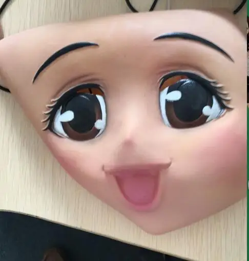 Top Grade Handmade Latex Realist Full Face Female Mask /Girl Crossdress Sexy Doll Face Cosplay Mask Cute Carton Girl Lady Face