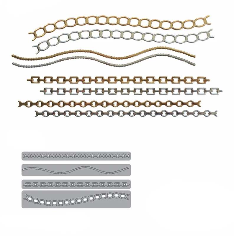 Linia krawędzi łańcucha metalowe wykrojniki wykrojniki dla majsterkowiczów Scrapbooking wytłaczania papieru robienie kartek dekoracyjne rzemiosło