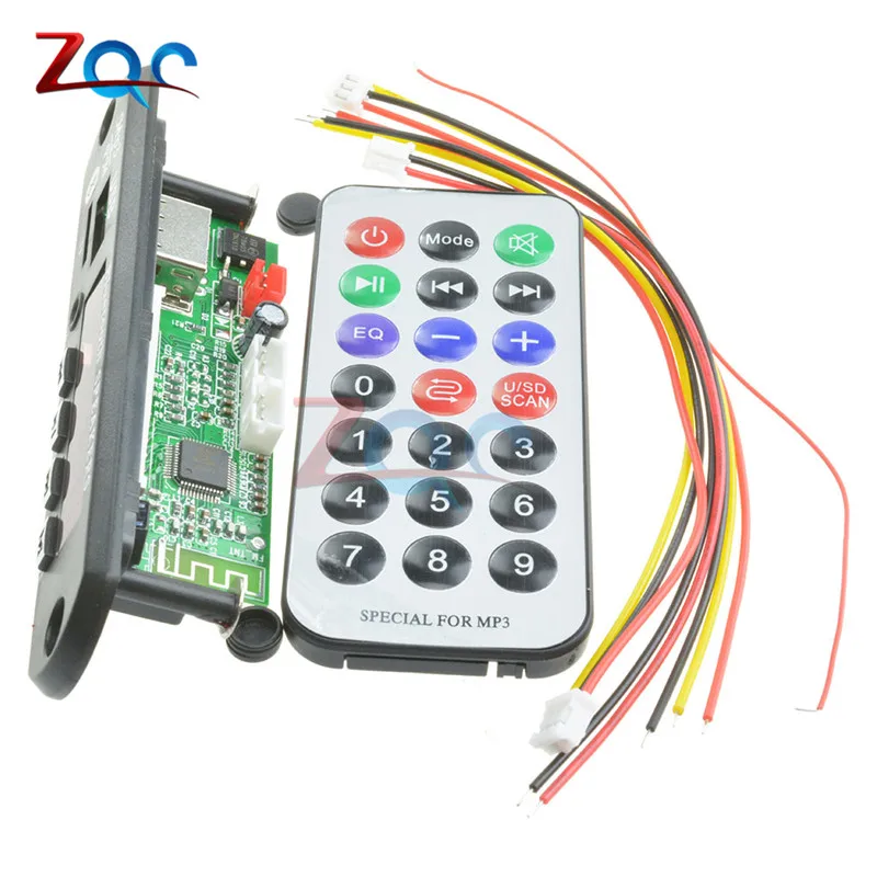 7-12V Car Bluetooth MP3 Decoder Board Decoding Player Module Support FM Radio USB/TF LCD Screen Remote Controller