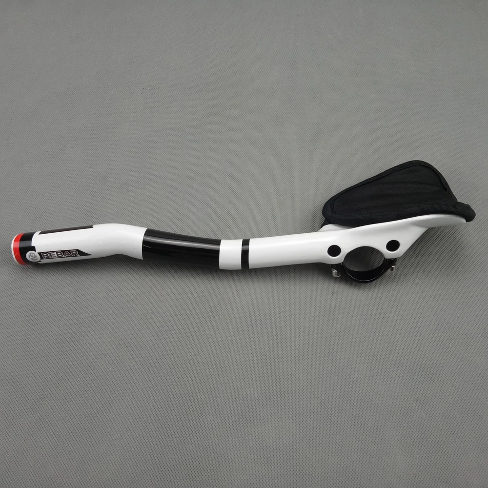 Bullhorn-TT Handlebar Triathlon Bicycle Extender, Rest Handlebar, Road Bike, White Glossy Carbon, Aero Bars, 31.8mm