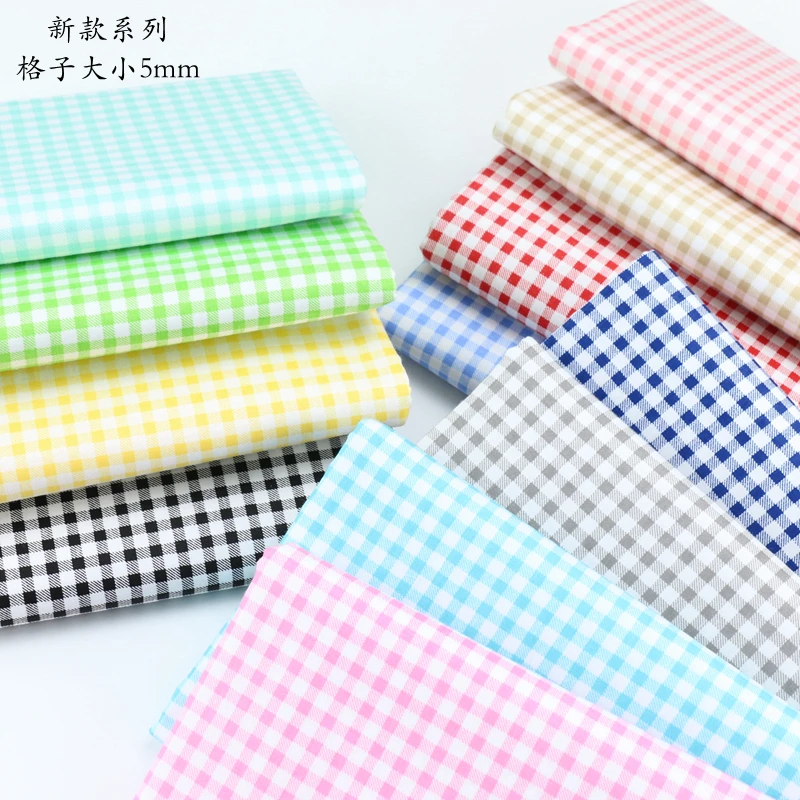 Delicate 0.5CM Gingham ChecKed 100% cotton Fabric Quilting fabric Clothes Home Textile Bedding Sewing Doll Cloth DIY A67