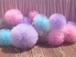 30cm 4 Tulle pompoms pom pom Party wedding decoration ramadan decoration baby shower party birthday wedding supplies frozen 2023