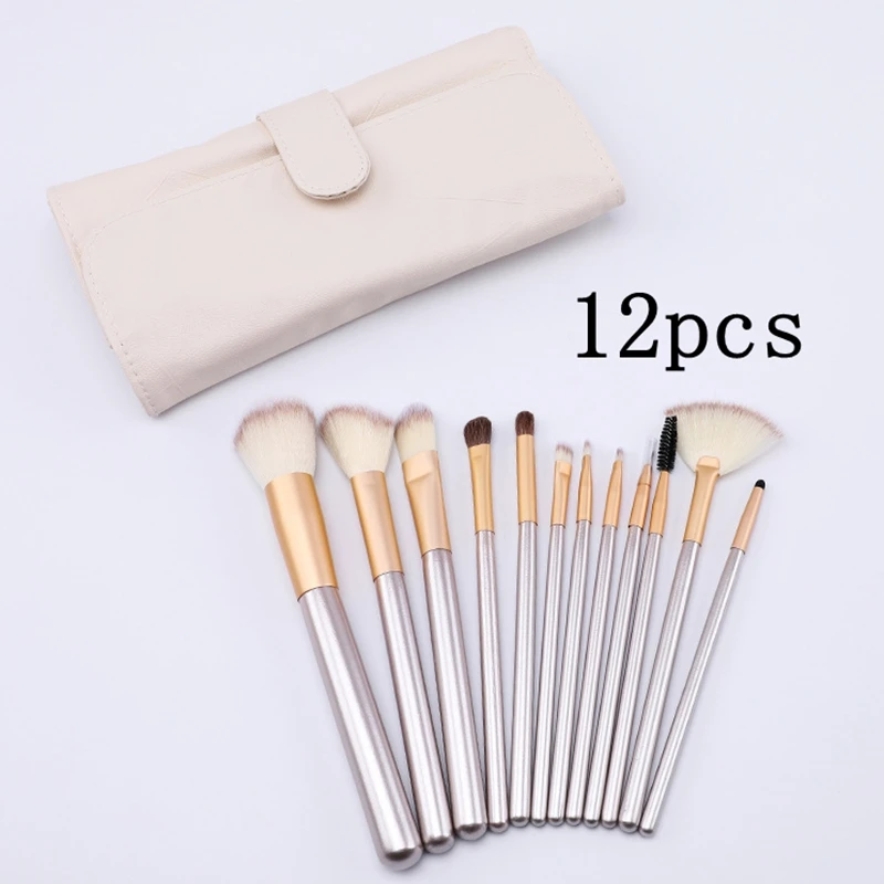 Juego de brochas de maquillaje, Kit profesional de brochas para polvo, con bolsa de cuero, para cara, labios y ojos, 12 piezas, 24 piezas, 18 piezas, 20 juegos por lote