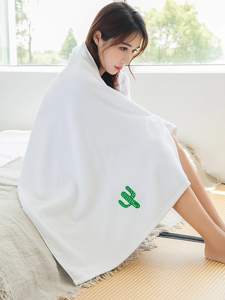 Water absorbent bath towel pure cotton adult couple soft household lovely cotton large towel female large towel Korean version