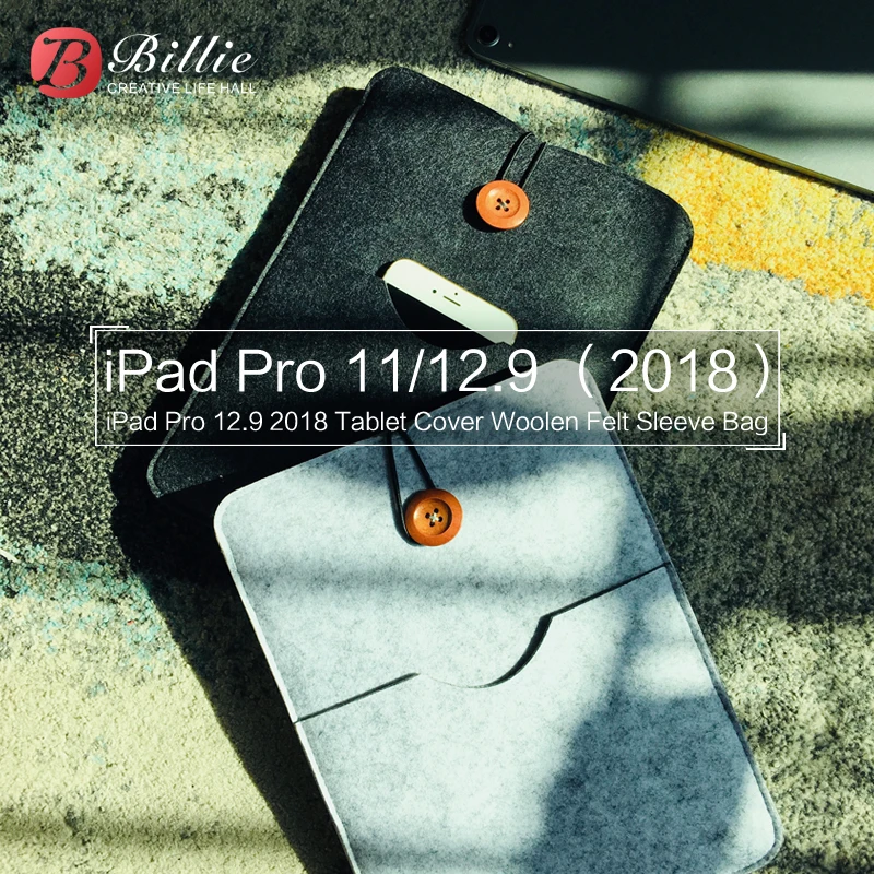 Imagem -03 - Capa para Ipad Pro 11 2023 Capa de Feltro de lã à Prova de Choque para Ipad Pro 11 12.9