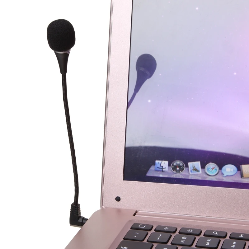 OOTDTY Mini 3.5mm Interface Noise Canceling Flexible Microphone For PC Laptop Notebook