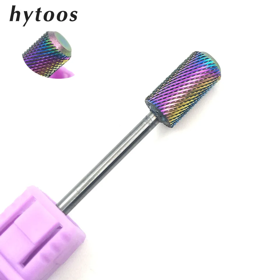 HYTOOS Blue & Rainbow Nail Drill Bit Set