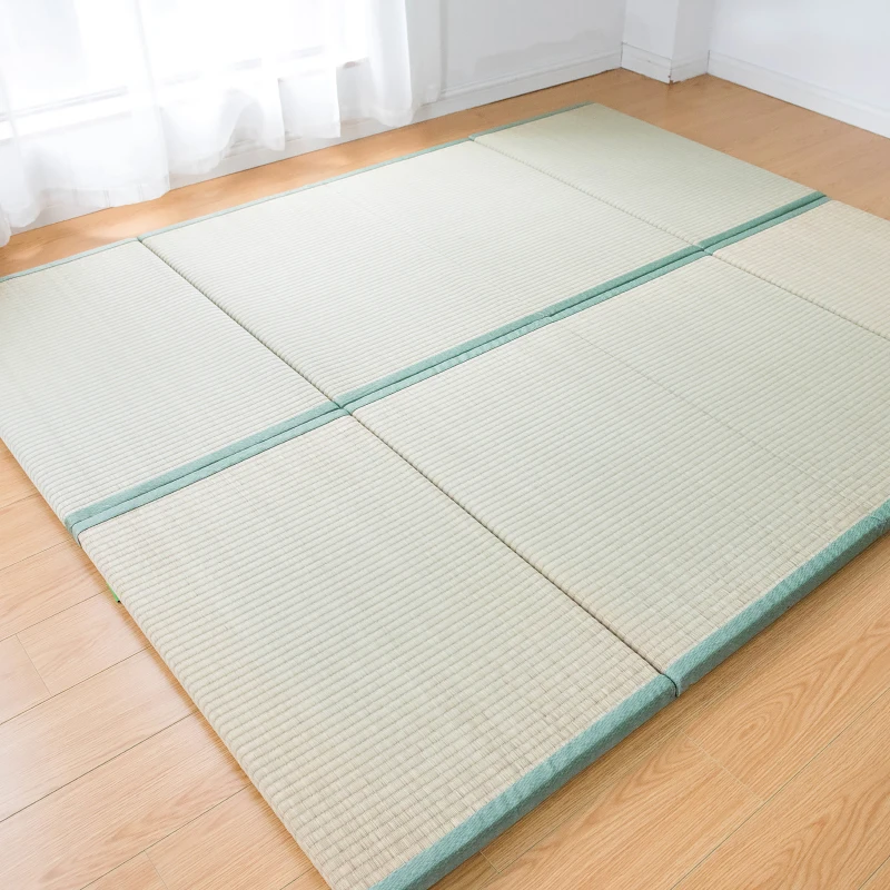 Colchón Tatami tradicional japonés plegable, tapete rectangular grande plegable, tapete de paja para Yoga, Tatami para dormir, suelo