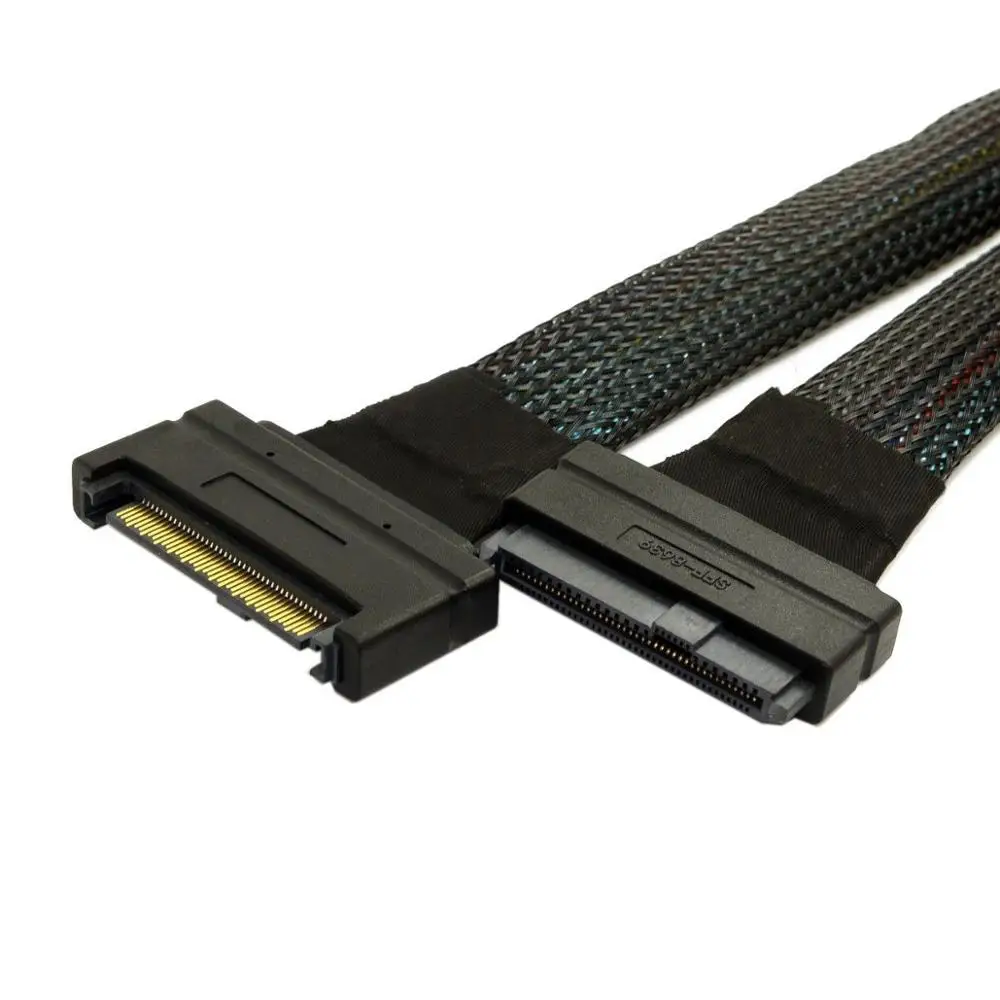 U.2 U2 SFF-8639 NVME PCIe SSD Cable Male to Female Extension 68pin 50cm