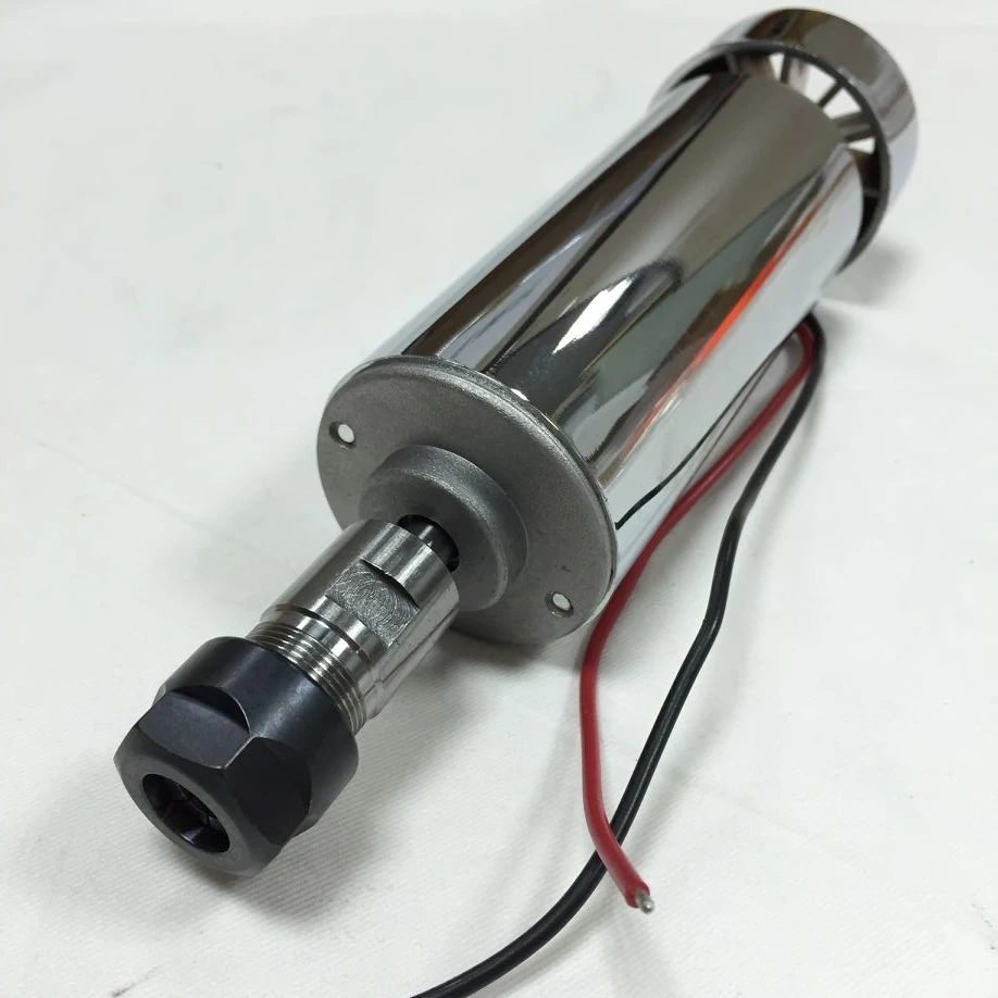 400W Brushed DC Spindle Motor Air-cooled ER11 3.175mm CNC Carving Milling 3000-12000rpm 12-48V 230mN 52mm