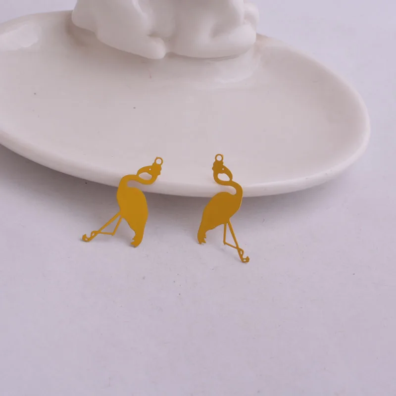 50 Stück AC7657 28mm*5mm Messing Flache Vogelanhänger Bemalte Tieranhänger – Detail 5