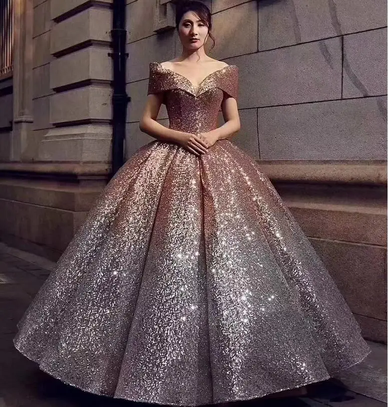 Vestido De baile brillante con lentejuelas para madre De la novia, vestido árabe De Dubái sin hombros, vestidos De graduación